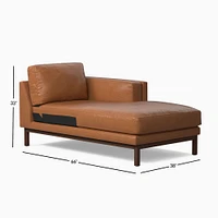 Open Box: Dekalb Right Arm Chaise, Poly, Saddle Leather, Nut, Acorn