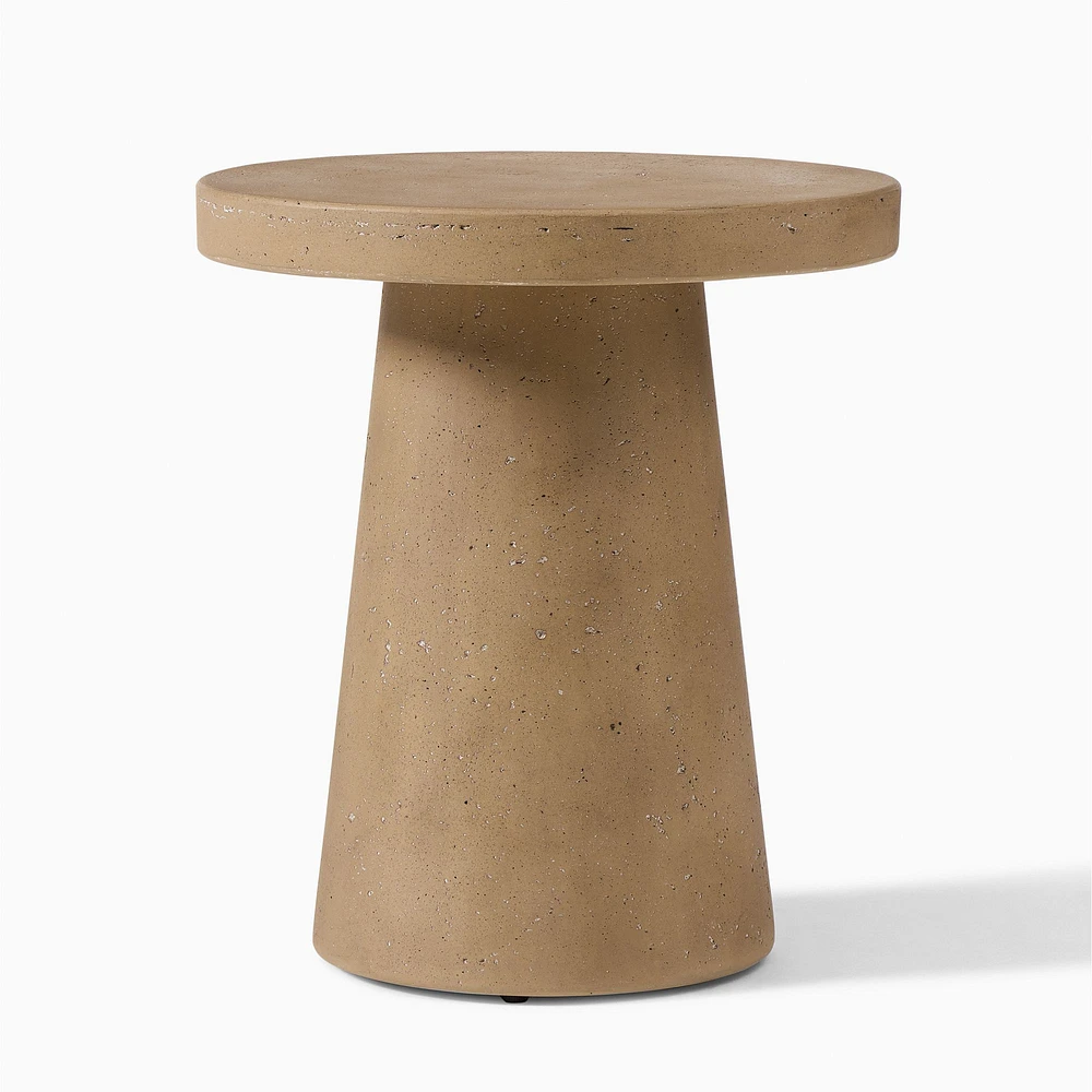 Textured Concrete 18" Side Table, Mushroom