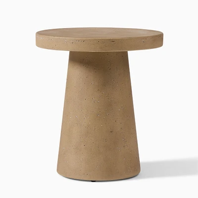 Textured Concrete 18" Indoor/Outdoor Side Table, Mushroom