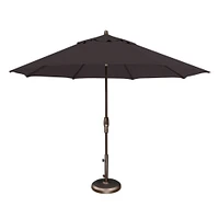 Round Market Aluminum Outdoor 11Ft Umbrella, Bronze, Vanilla