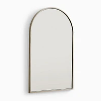 Metal Frame Arched Wall Mirror, Antique Brass, 22"Hx36"H