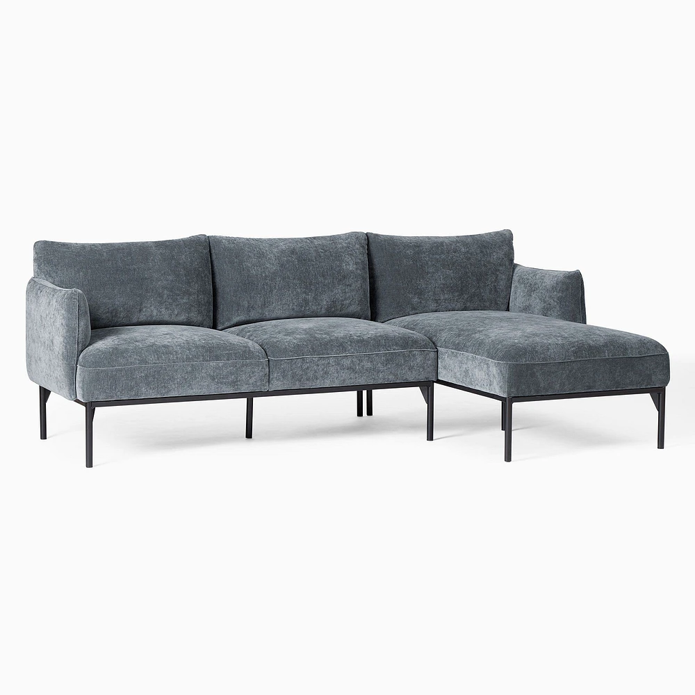 Penn Set 01 RA Sofa LA Chaise Poly, Performance Modern Chenille, Slate