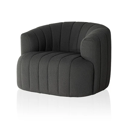 Sama'A Swivel Chair, Fiqa Boucle Charcoal