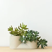 Ceramic Double Planter White