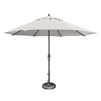 Round Market Aluminum Outdoor 11Ft Umbrella, Bronze, Vanilla