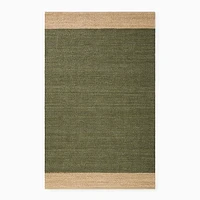 Bordered Jute Rug, 5'x8', Dark Olive