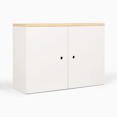 Chip & Dent: Ziggy Modular Wall SystemClosed Cabinet Hutch Natural/White