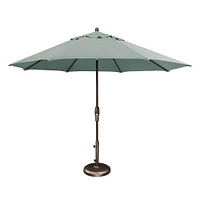 Round Market Aluminum Outdoor 11Ft Umbrella, Bronze, Vanilla