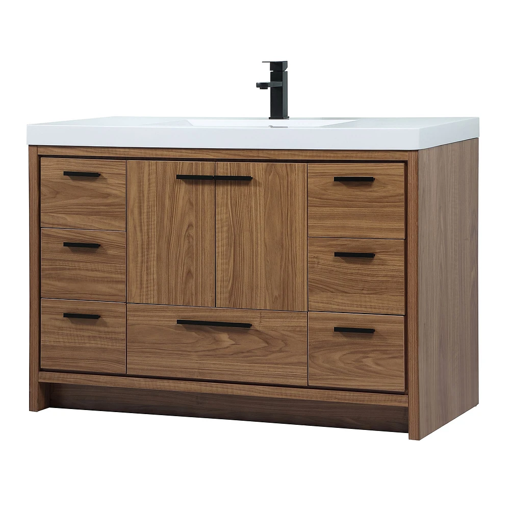 Donovan Single Bathroom Vanity, 24", Natural Oak