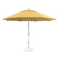 Round Market Aluminum Outdoor 11Ft Umbrella, Bronze, Vanilla