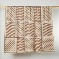 MADE HERE NEW YORK CLASSIC CROSSINGS COTTON THROW BLANKET Tan Combo