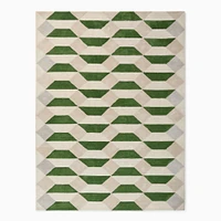 Faceted Tile Rug, 5'x8', Evergreen