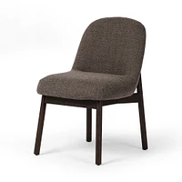 Milland Armless Dining Chair, Fiqa Boucle Cream, Mocha Ash