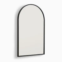 Metal Frame Arched Wall Mirror, Antique Brass, 22"Hx36"H