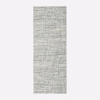 Heathered Basketweave Wool Rug, 3x5, Steel