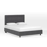 Frances Border Bed, Twin, Performance Velvet, Dove Gray