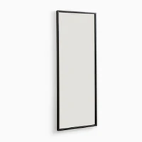 Metal Framed Elongated Rectangle Wall Mirror, Antique Brass, 52"Wx20"H