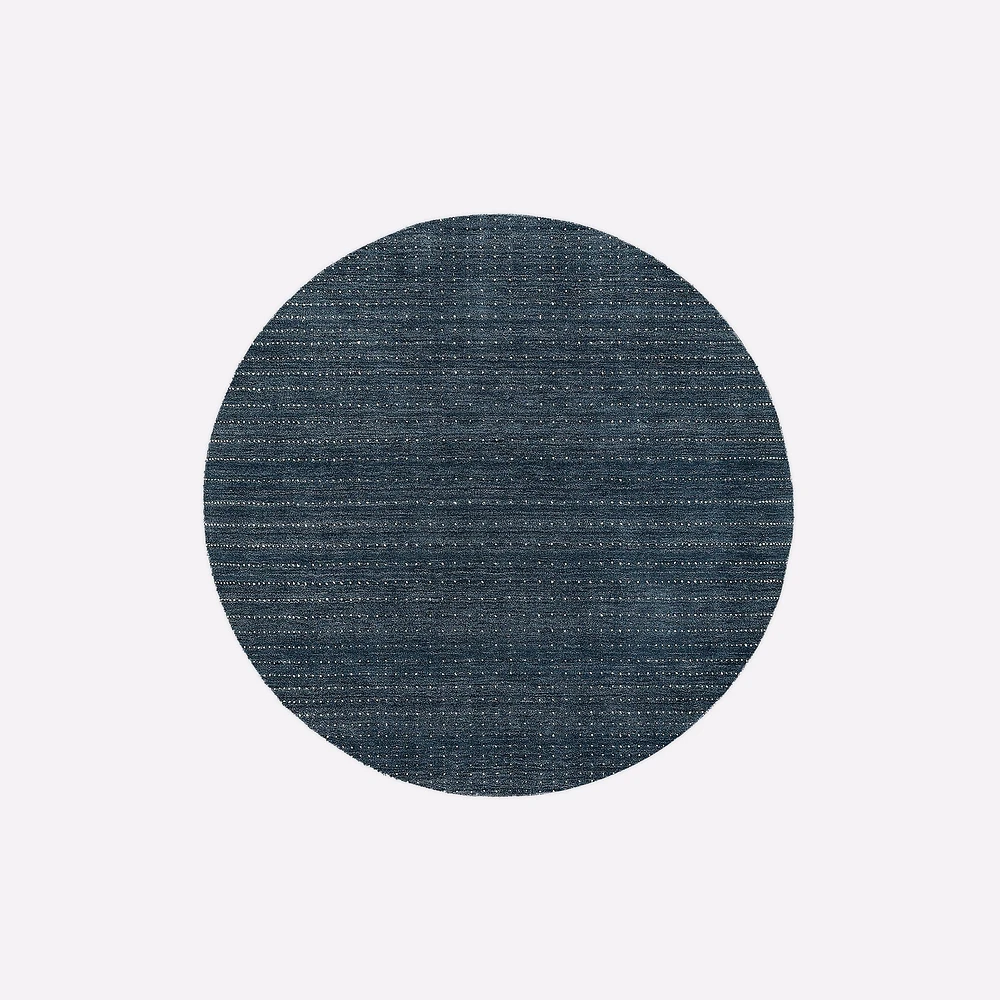 Chip & Dent: Graduated Dot Wool Rug, 6x6 Round, Navy