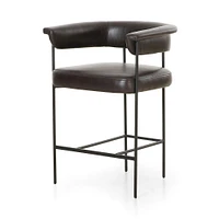 Conover Bar Stool, Chaps Saddle, Matte Black