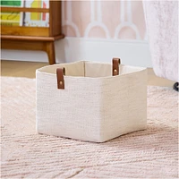 Square Linen Storage Bin, Small, Natural, WE Kids