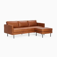 Axel 89" Reversible Sectional, Saddle Leather, Nut, Metal