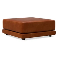 Melbourne Ottoman, Standard Depth, Saddle Leather, Nut, Concealed Support