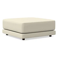 Melbourne Ottoman, Standard Depth, Saddle Leather, Nut, Concealed Support