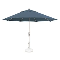 Round Market Aluminum Outdoor 11Ft Umbrella, Bronze, Vanilla