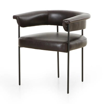 Conover Dining Chair, Chaps Saddle, Matte Black