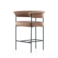 Conover Bar Stool, Chaps Saddle, Matte Black