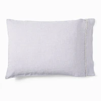 Euro Linen Pom Standard  Pillowcase, White