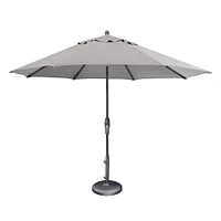 Round Market Aluminum Outdoor 11Ft Umbrella, Bronze, Vanilla