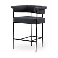 Conover Bar Stool, Chaps Saddle, Matte Black