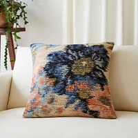 Floral Ikat Pillow Cover, Indigo, 20x20