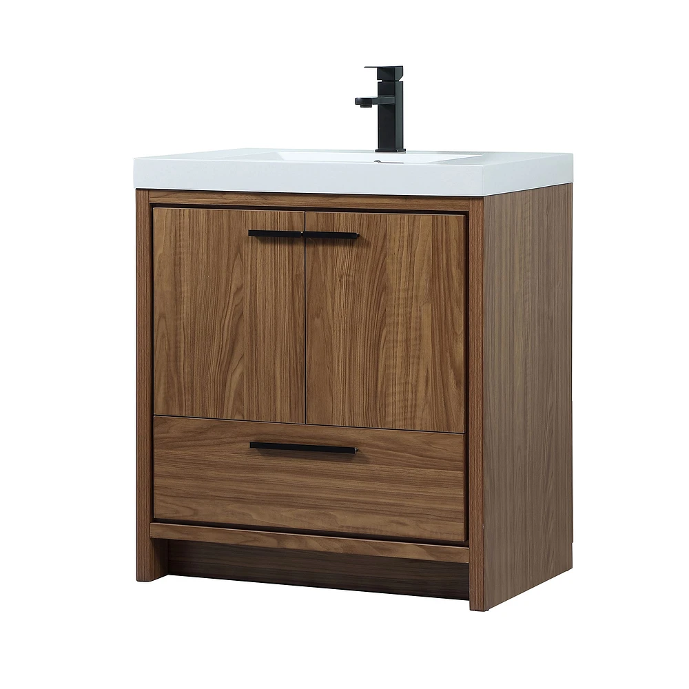 Donovan Single Bathroom Vanity, 24", Natural Oak