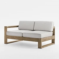 Portside Outdoor Sectional Left-Arm Sofa, Alabaster, Weathered Gray