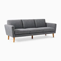 Oliver 72" Sofa, Twill, Dove, Light Walnut