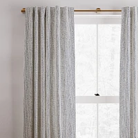 Open Box: Cotton Canvas Bomu Curtain, Set of 2, Midnight, 48"x108"