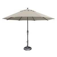 Round Market Aluminum Outdoor 11Ft Umbrella, Bronze, Vanilla