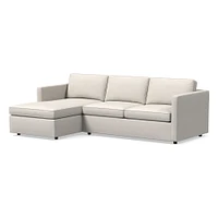 Harris 102" Left 2-Piece Chaise Sectional, Standard Depth, Multi-Seat, Performance Yarn Dyed Linen Weave, Petrol