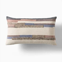 Coastal Silk Stripe Pillow Cover, 12X21, Alabaster