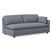 Open Box: Marin LA 75" Sofa, Down, Performance Velvet, Black, Concealed Support