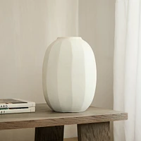 Veda Ceramic Collection White 13 H Small Vase