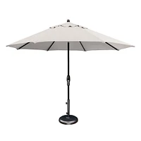 Round Market Aluminum Outdoor 11Ft Umbrella, Bronze, Vanilla