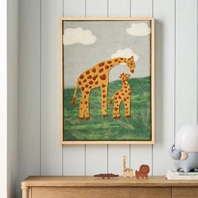 Giraffe Baby And Mom Felt Wall Art