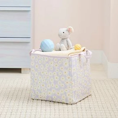 Daisy Quilted Bin 12x12 Soft Iris