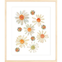 Daisies By Lanas Shop, Framed Giclee Print, 12x15 Single Mat Whitewash