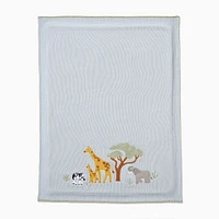 Safari Knit Baby Blanket, White