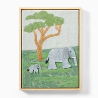 Elephant Baby And Mom Felt Wall Art