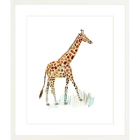 Giraffe By Lanas Shop, Framed Giclee Print, White 12x15